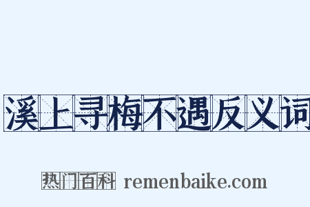 溪上寻梅不遇反义词是什么意思的图片